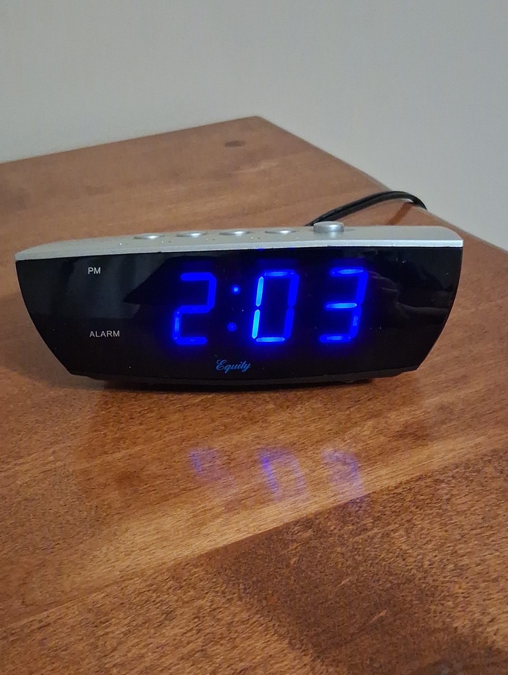Blue LED Digital Alarm Clock With Back Up Battery Option Bedside Clock